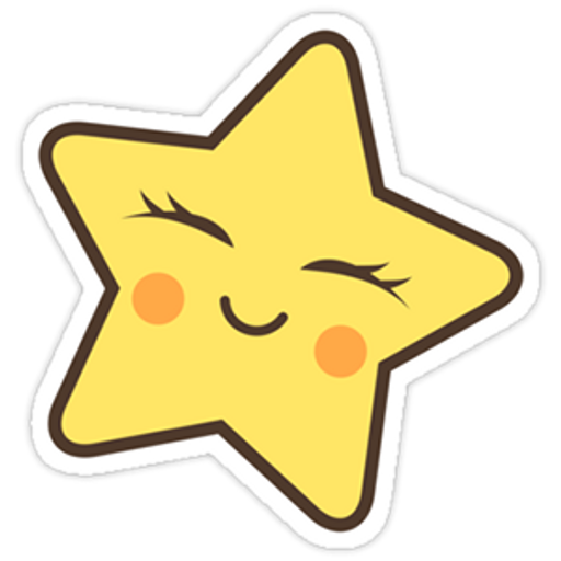 here is a Kawaii Star from the Cute collection for sticker mania