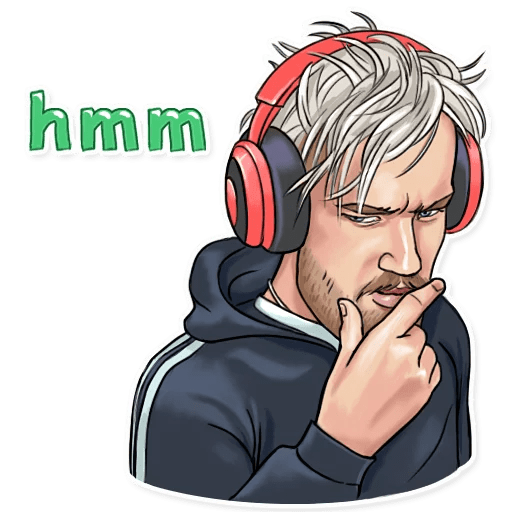 here is a PewDiePie Hmm Sticker from the Brofist PewDiePie collection for sticker mania