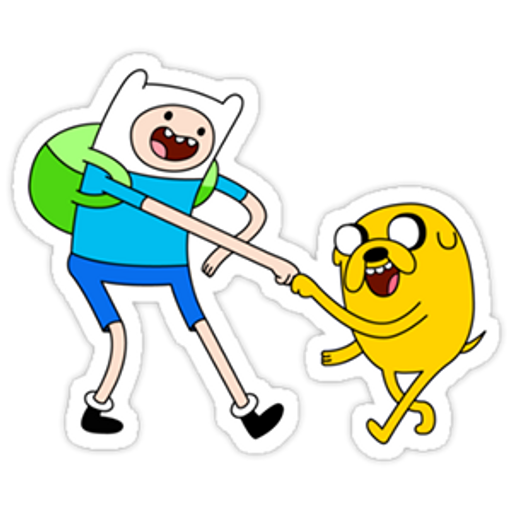 here is a Adventure Time - Jake and Finn brofist from the Adventure Time collection for sticker mania