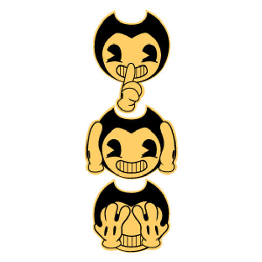 here is a Three Wise Bendys from the Bendy and the Ink Machine collection for sticker mania