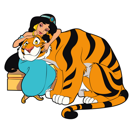 here is a Aladdin Jasmine and Rajah Sticker from the Disney Cartoons collection for sticker mania