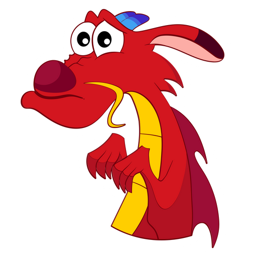 here is a Mulan Mushu Sad Face Sticker from the Disney Cartoons collection for sticker mania