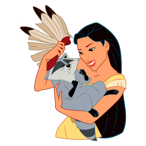 here is a Pocahontas and Meeko Sticker from the Disney Cartoons collection for sticker mania