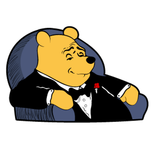 here is a Tuxedo Winnie the Pooh Meme Sticker from the Memes collection for sticker mania