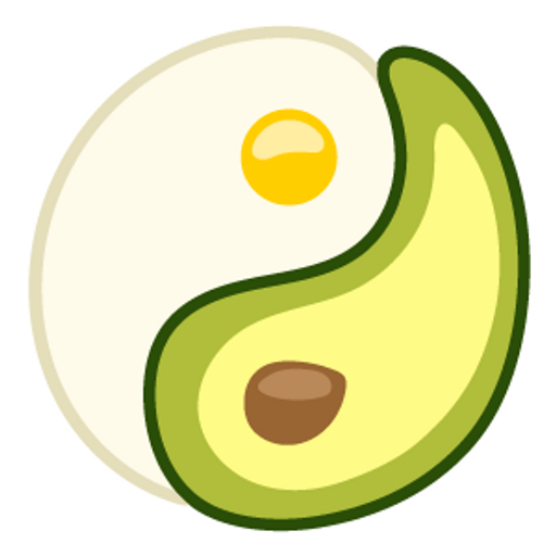 here is a Avocado Egg Yin-Yang Sticker from the Food and Beverages collection for sticker mania