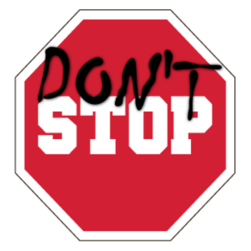 here is a Don't Stop Road Sign Sticker from the Hilarious Road Signs collection for sticker mania