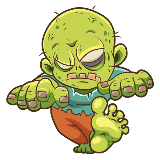 here is a Walking Cartoon Zombie Sticker from the Noob Pack collection for sticker mania