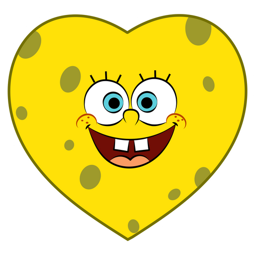 here is a SpongeBob Heart Sticker from the SpongeBob collection for sticker mania