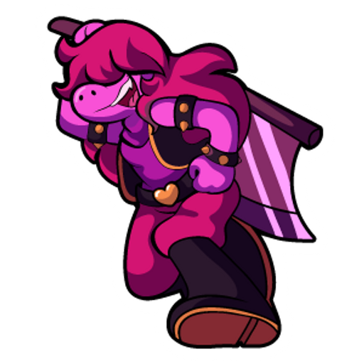 here is a Deltarune Susie from the Undertale and Deltarune collection for sticker mania